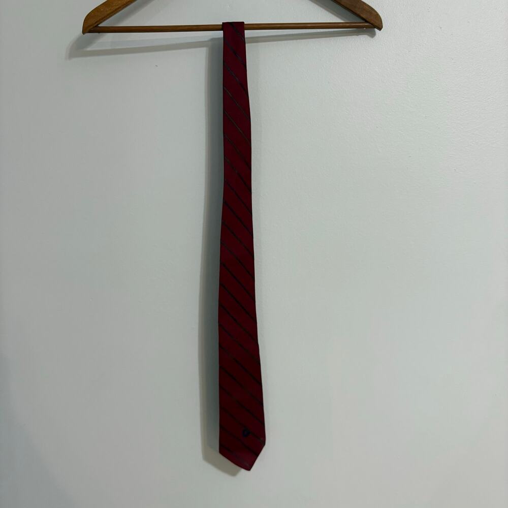 Christian Dior Neck Tie Red with Blue Stripe